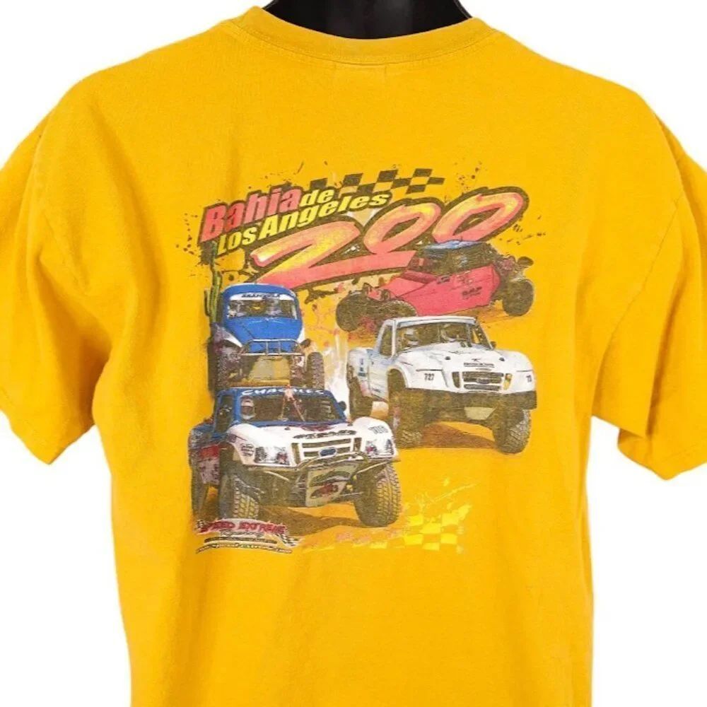 Bahia De Los Angeles 200 T Shirt Mens Size Large Yellow Off Road Racing